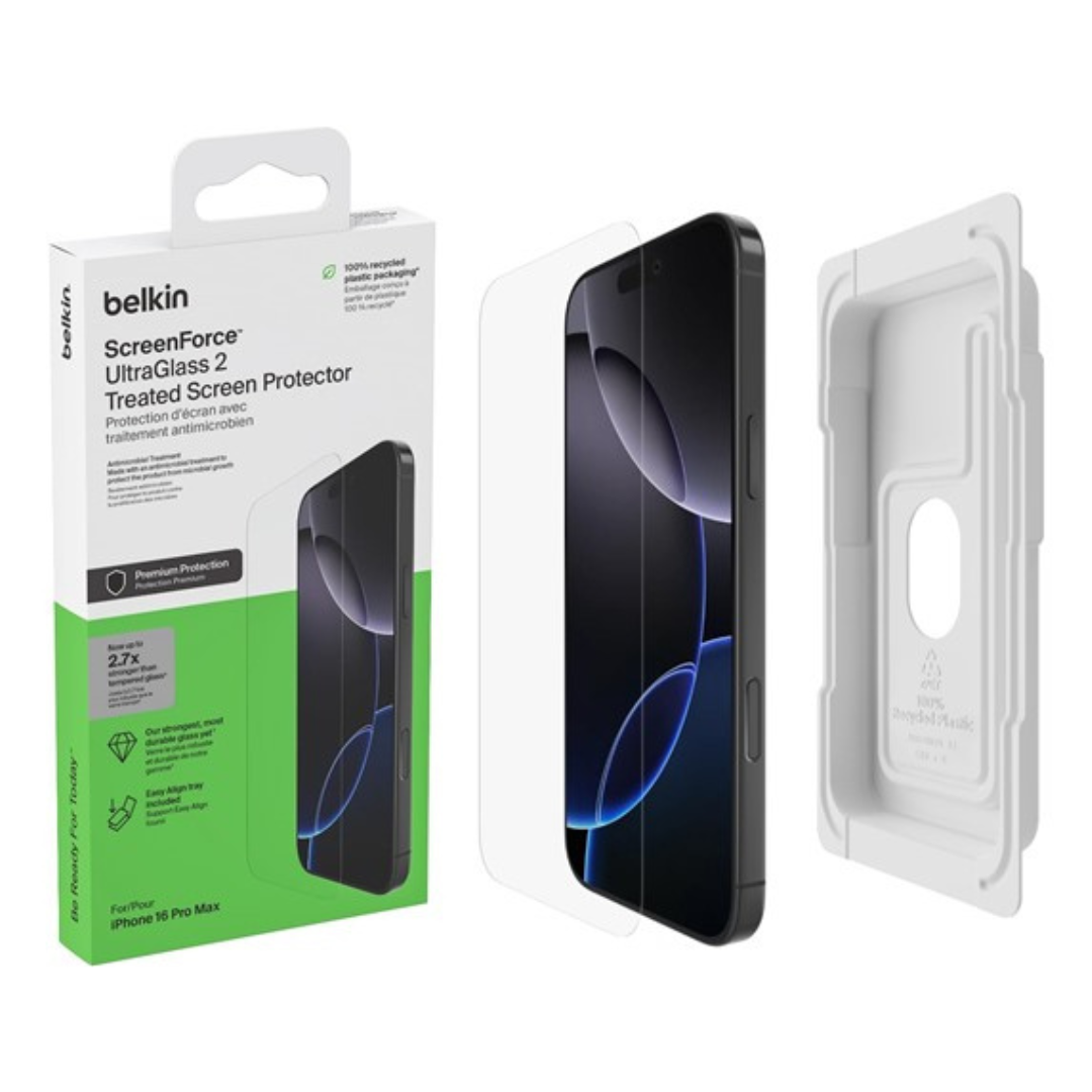 Belkin ScreenForce UltraGlass 2 Treated Screen Protector For iPhone 16 Pro Max Online Sale