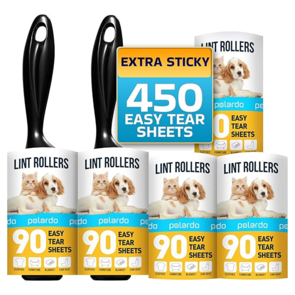 5-Pack Polardo Large Lint Rollers for Pet Hair (300 Sticky Sheets) For Cheap