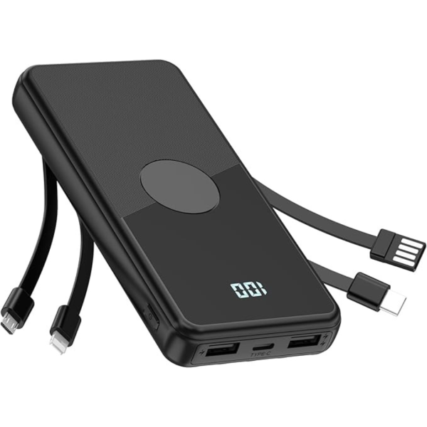 10000mAh High Speed Power Bank with Built in Cables For Cheap