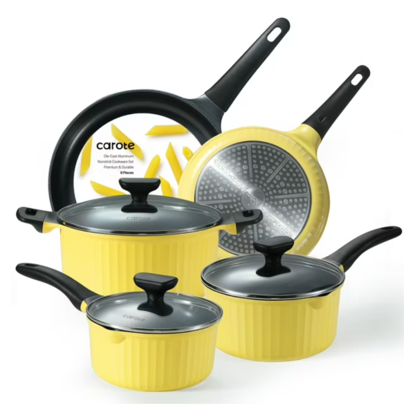 8-Piece Carote Non Stick Pots And Pans Induction Cookware Sets + $5 Walmart Cash Online now