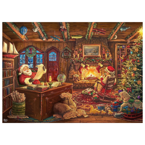 1000-Piece Ceaco Thomas Kinkade Holiday Santa Checking His List Jigsaw Puzzle Online now
