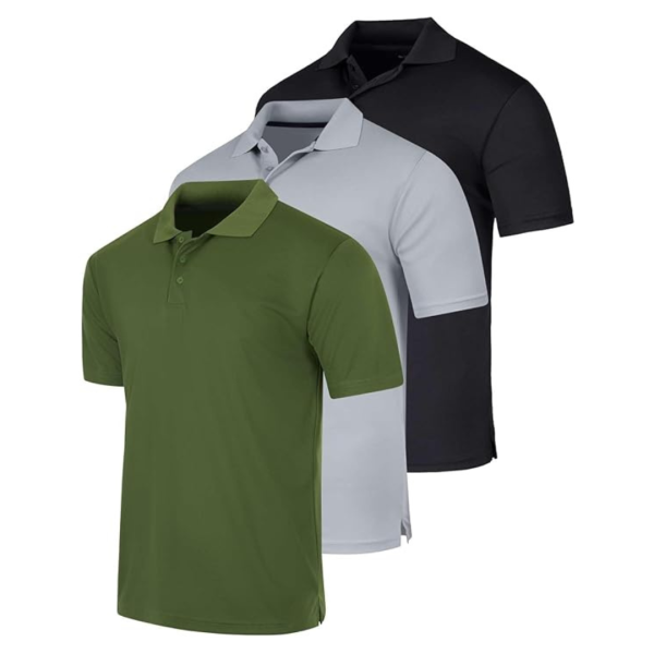 3-Pack Real Essentials Men s Quick-Dry Short Sleeve Athletic Polo Shirt (Various) For Discount