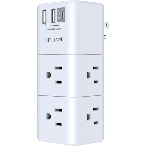 Qinlianf 6 AC Multi Plug Outlet Extender Surge Protector For Sale