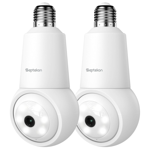 2-Pack Waterproof 4 MP Light Bulb Camera W  Motion Detection For Cheap