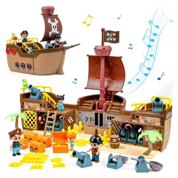 JoyStone Brown Pirate Boat Toys For Kids Discount