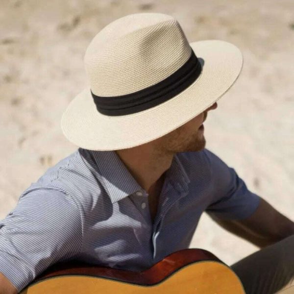 Large Size XL61-64cm Panama Hats Men Women Beach Wide Brim Straw Hat Lady Summer Sun Hats Plus Size Fedora Hat 55-57cm 58-60cm Hot on Sale